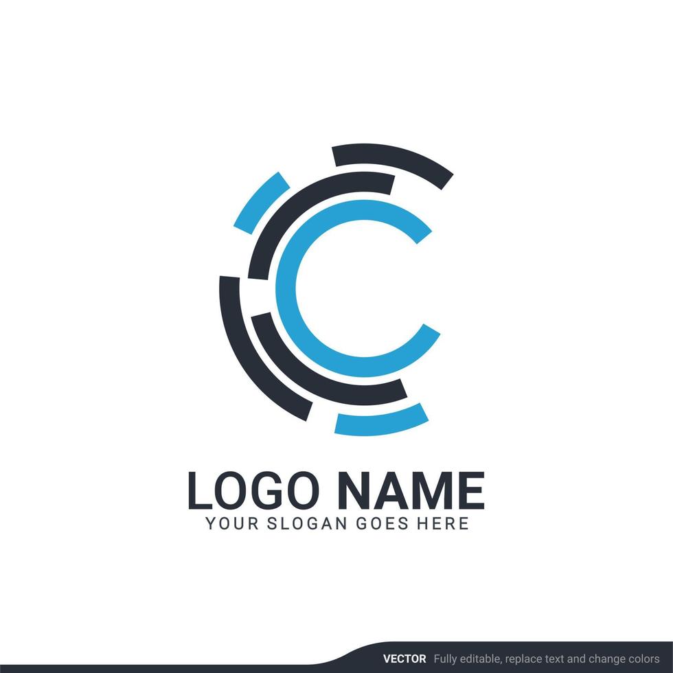 Creative abstract digital technology symbol logo design. vector