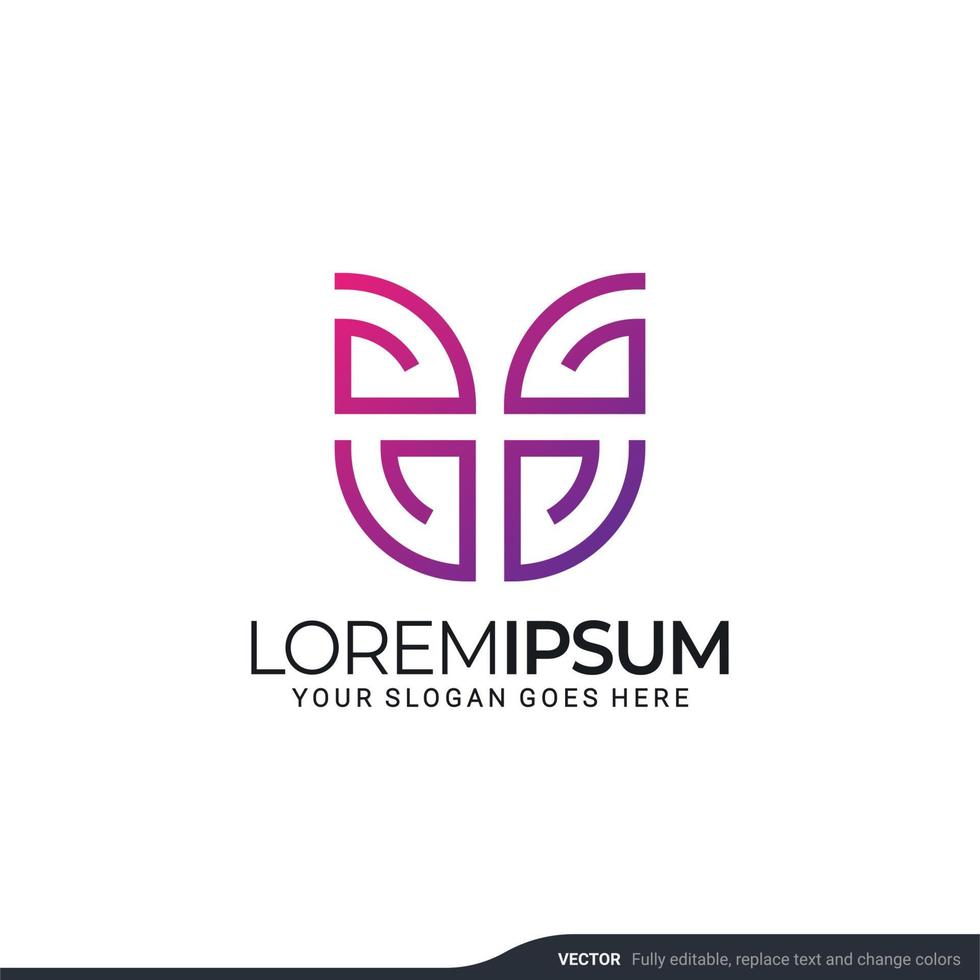 Modern geometric abstract logo design. Editable symbol Vector illustration