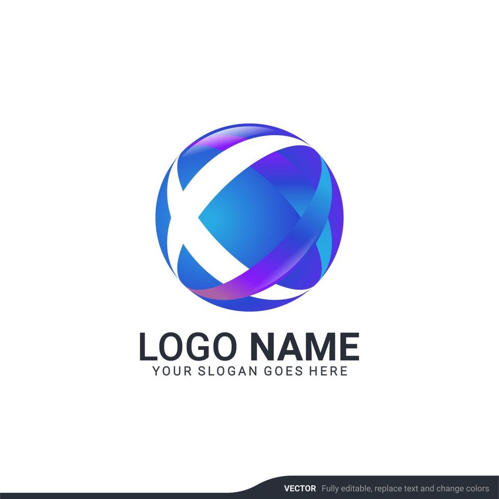 Creative abstract digital technology symbol logo design. Editable vector illustration logo design
