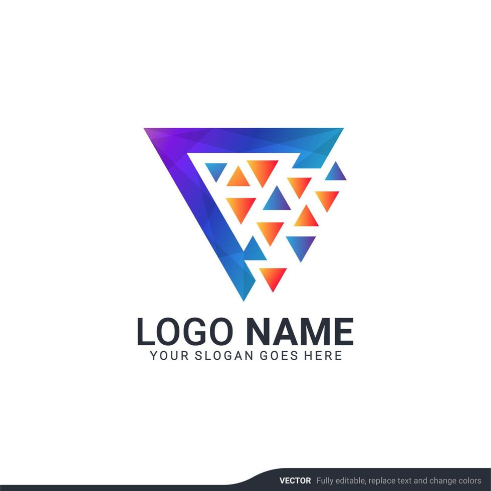 Creative abstract digital technology symbol logo design. vector