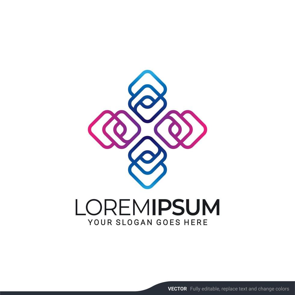 Modern geometric abstract logo design. Editable symbol Vector illustration