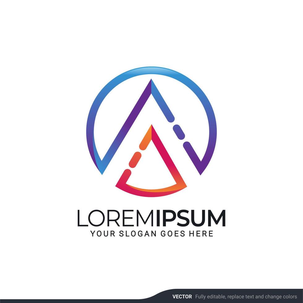 Modern geometric abstract logo design. Editable symbol Vector illustration
