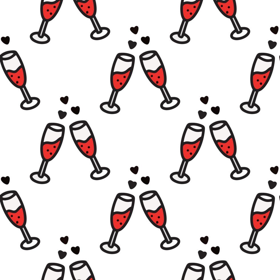 pattern with champagne glasses.Vector illustration vector