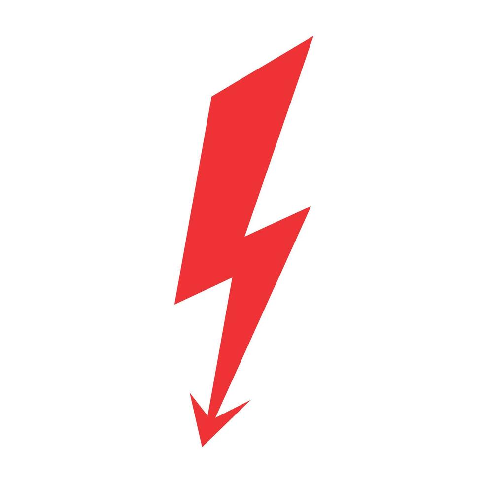 Red lightning icon. Vector illustration