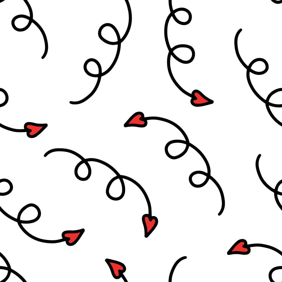 Seamless pattern with arrows for Valentines Day. Cupids arrows pattern. vector