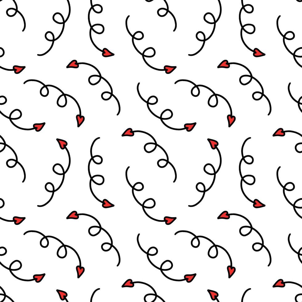 Seamless pattern with arrows for Valentines Day. Cupids arrows pattern. vector