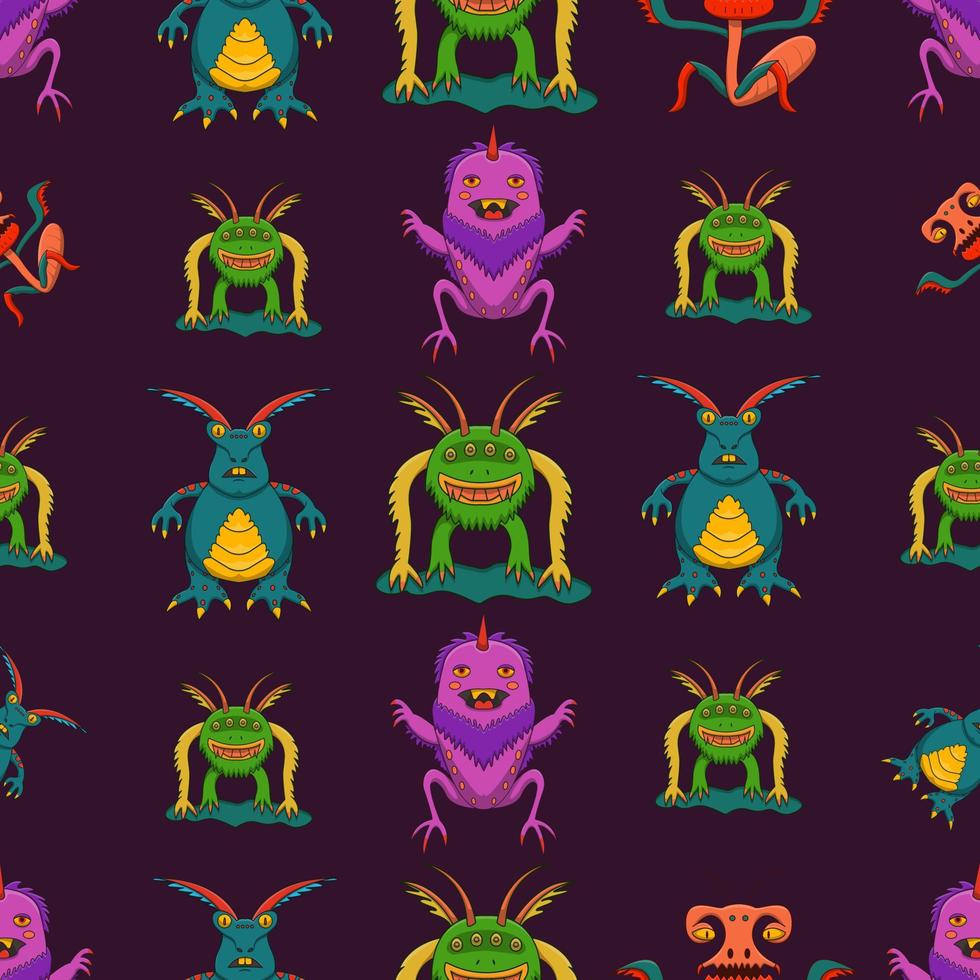 cute monster seamless pattern, seamless and pattern design for your motif project vector
