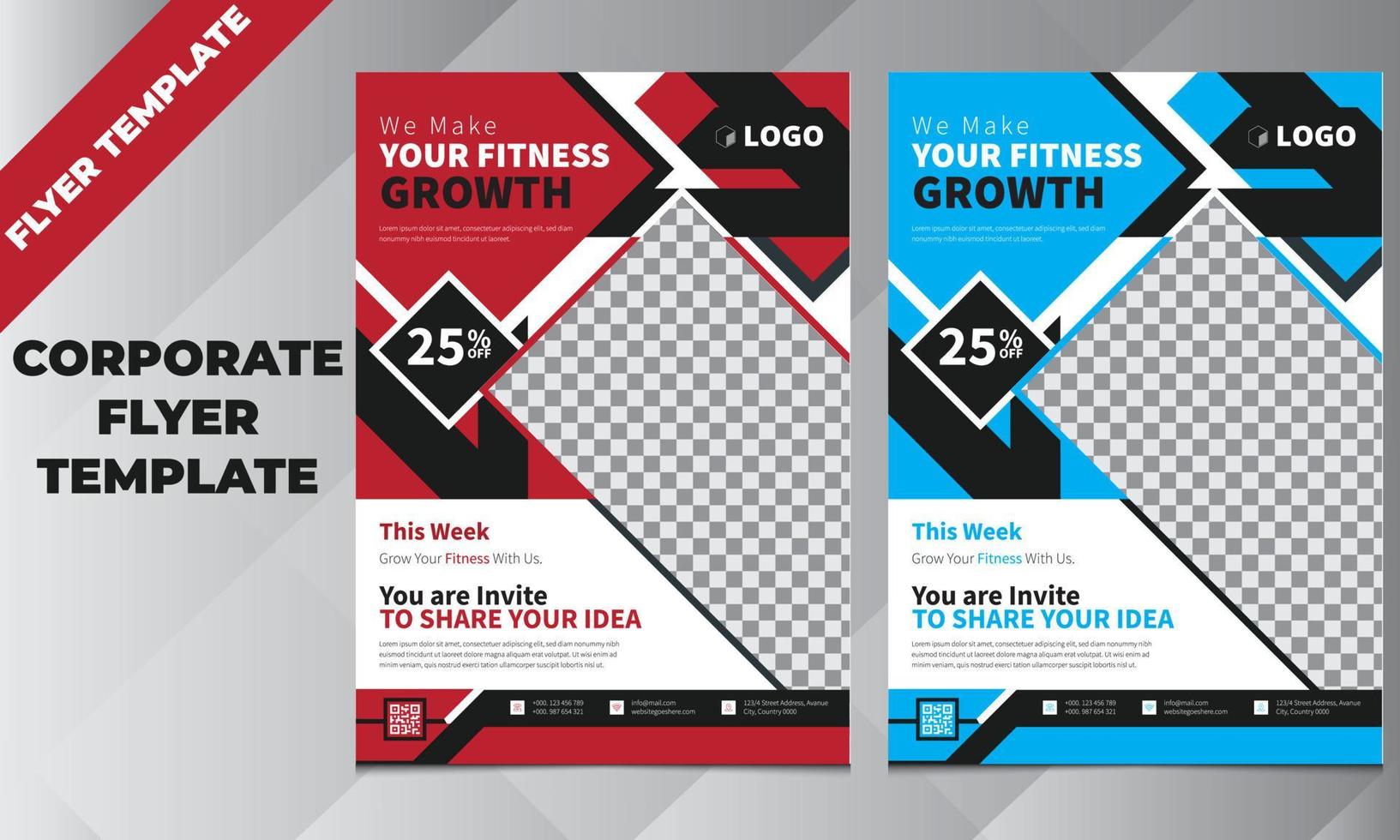 Fitness Flyer Template, Gym fitness flyer template with grunge shapes Premium Vector, Modern fitness and gym flyer, Sports Flyer Template, Boxing Gym Template,  Corporate Business marketing Brochure. vector