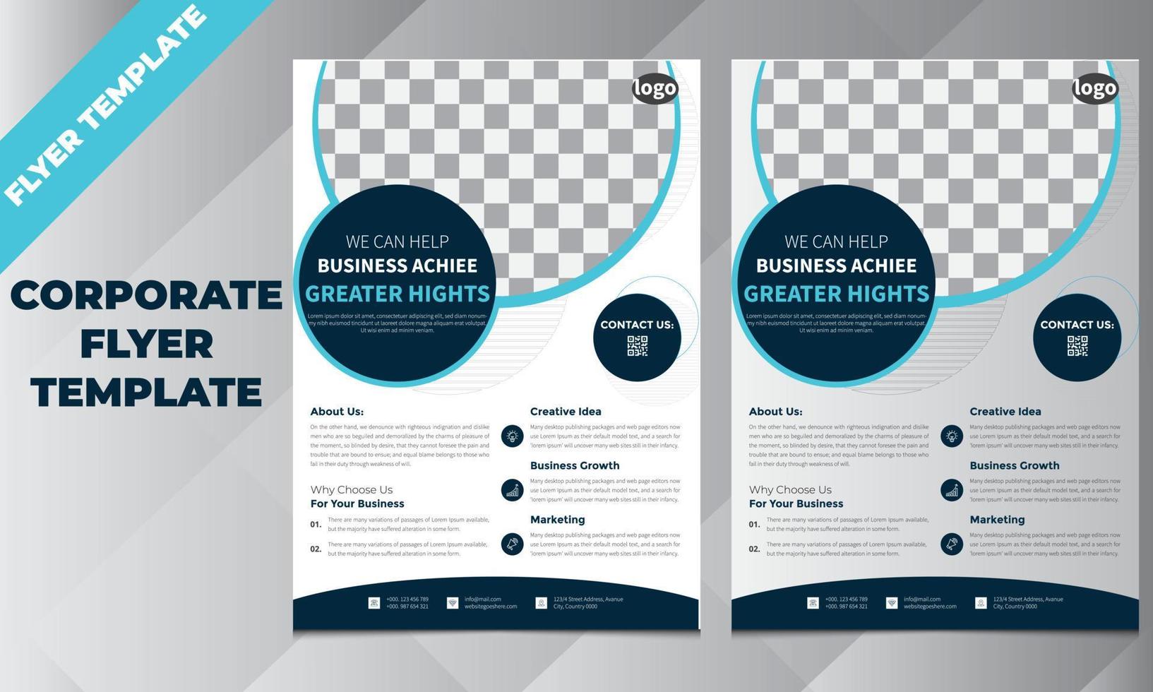 Creative Business Flyer Template, Modern digital marketing creative business flyer design, Multipurpose Business Flyer, Conference Meeting Flyer Template Design. Premium Vector. vector