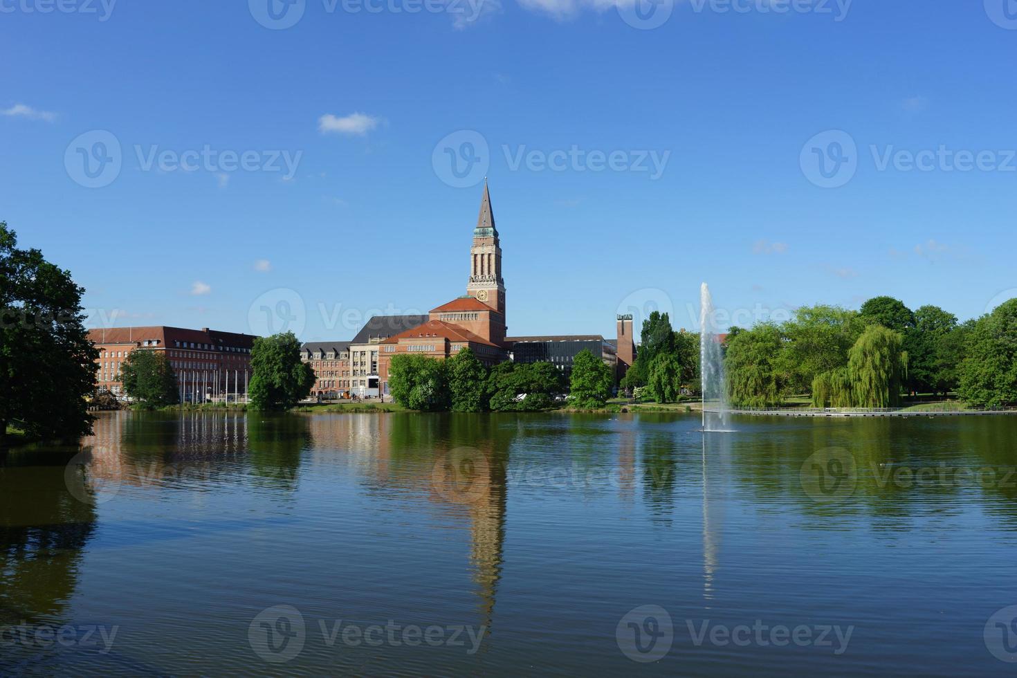 Panoramic view of the city hall against the lake, Kiel photo