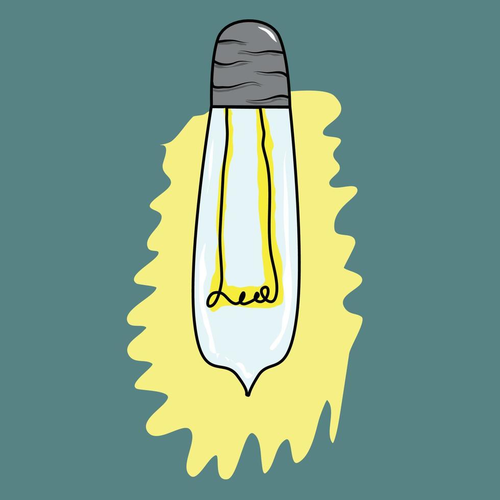 Glass lamp doodle style vector