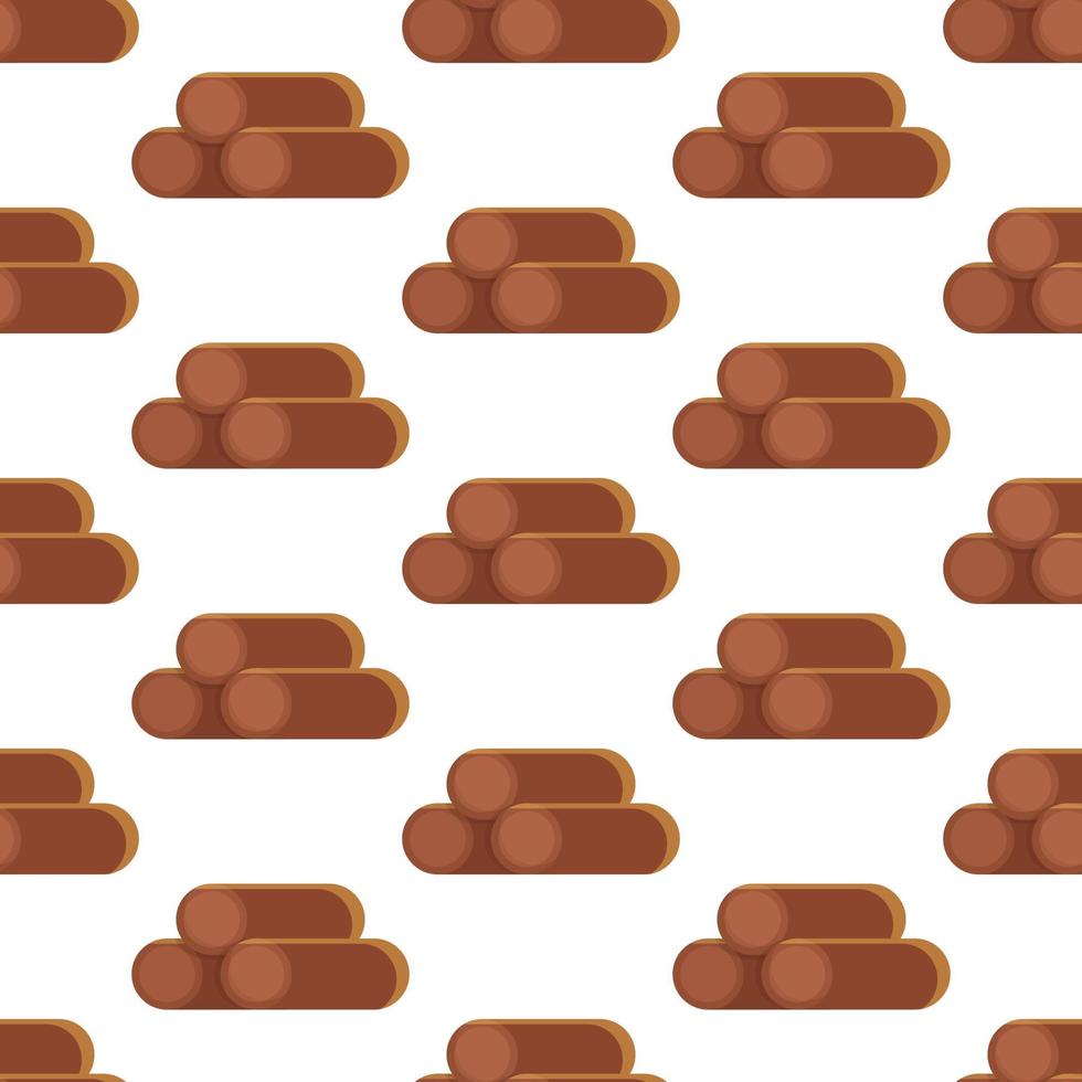 Vector illustration of wood pattern. Seamless drawing of fire and fireplace stakes.