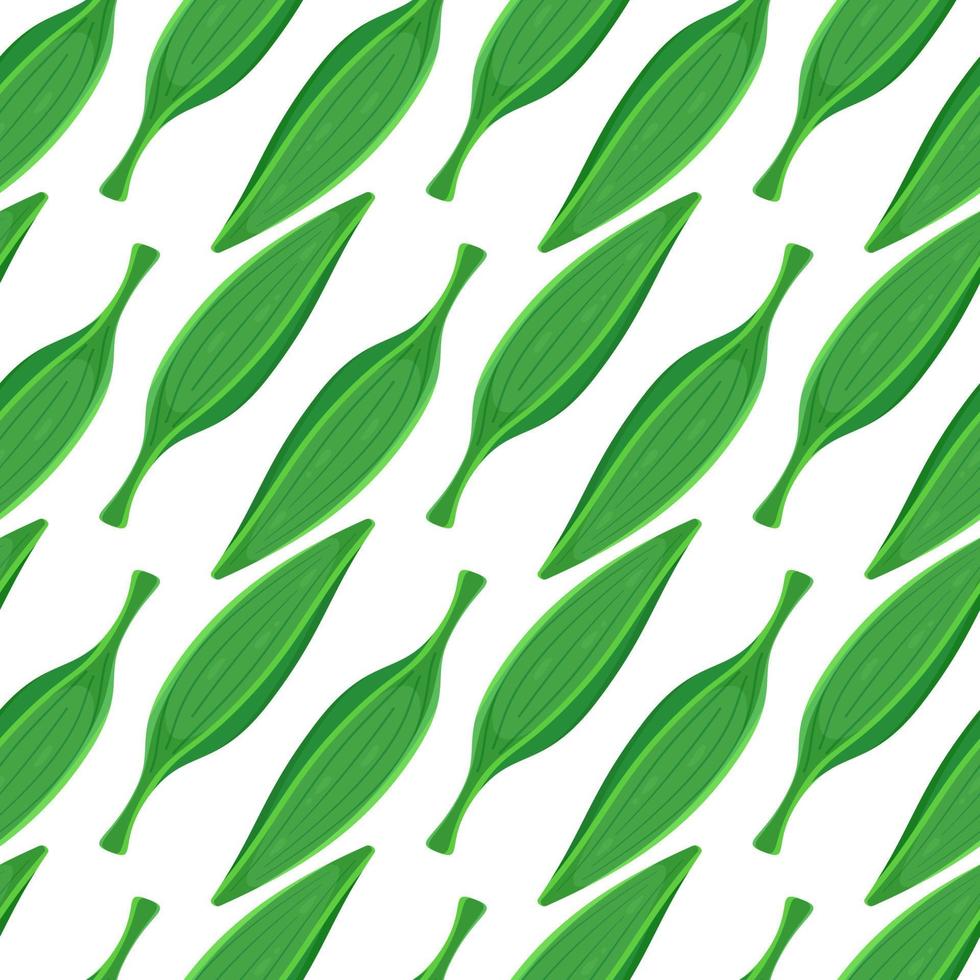 Vector illustration pattern of green leaves. fresh beauty rustic eco-friendly background on white. Seamless pattern of tropical leaves.