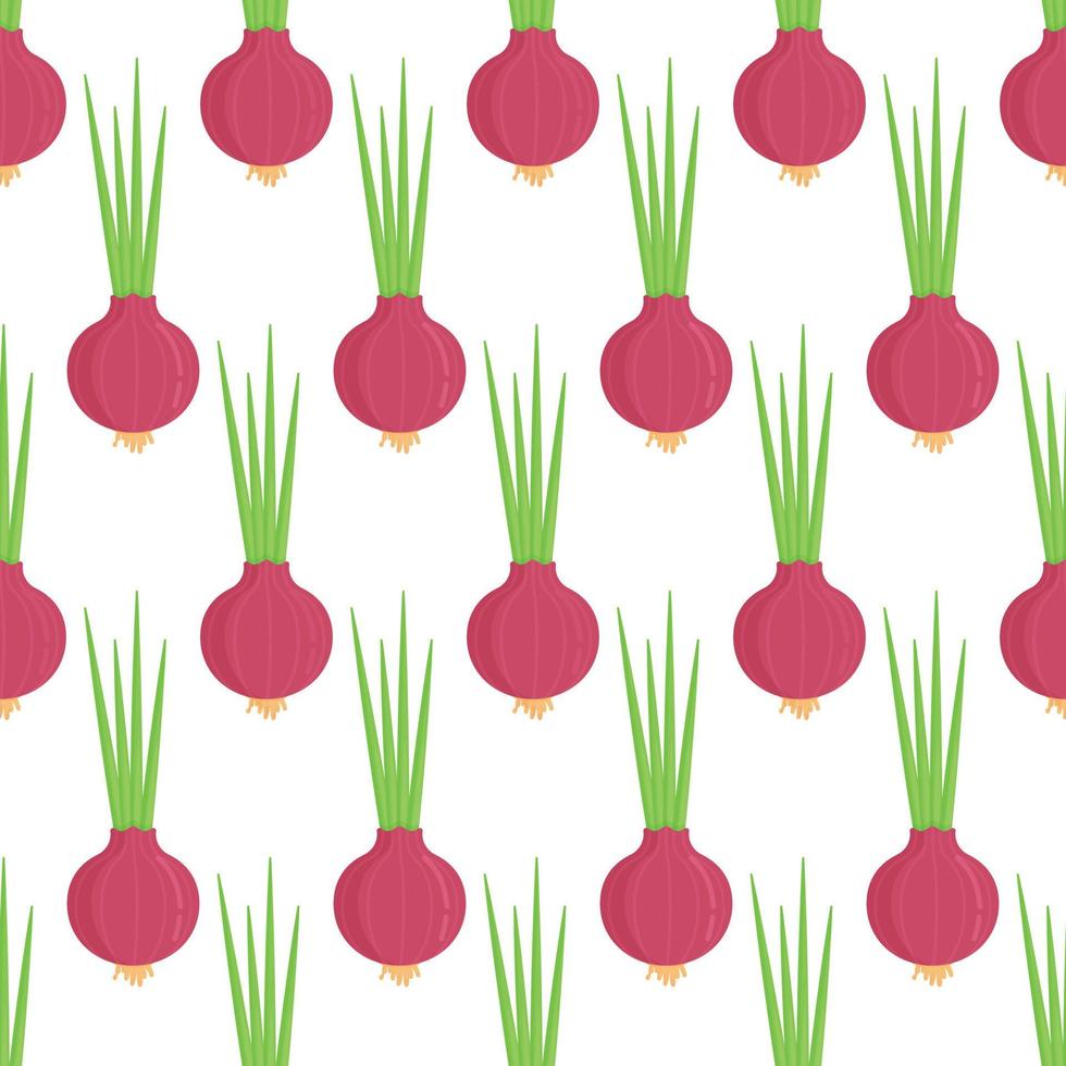 Vector illustration of an endless vegetable garden pattern. Onion pattern from the vegetable garden.