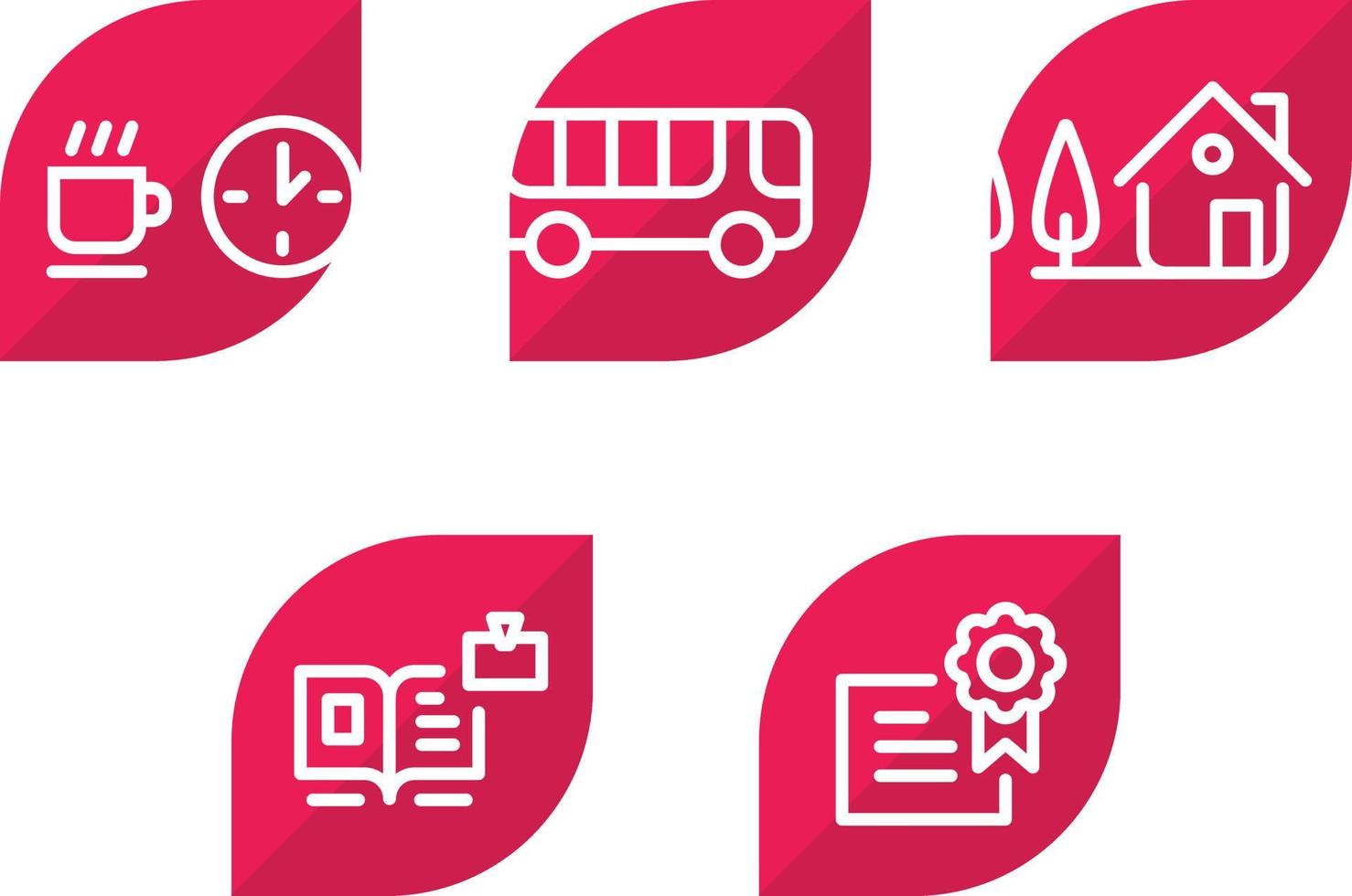 varios iconos. conjunto de iconos 5 íconos asombrosos para el sitio y el proyecto. signo, logotipo, emblema de la empresa. vector
