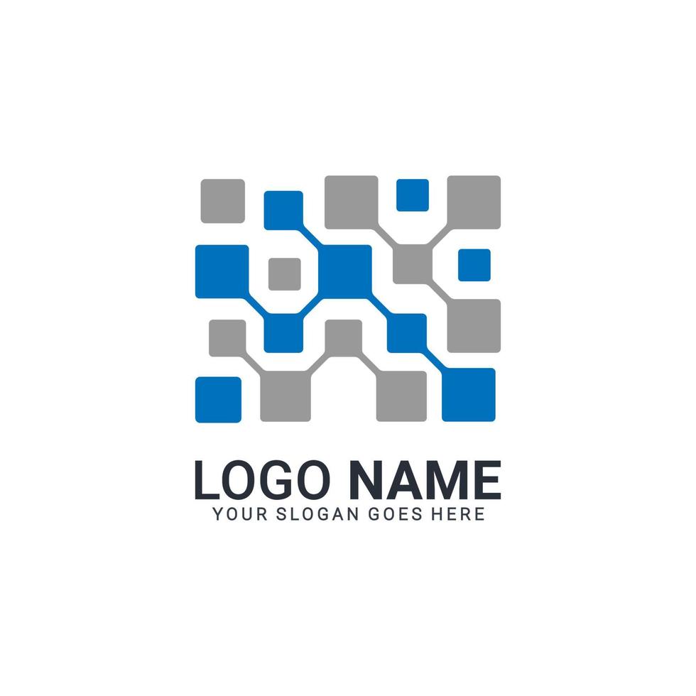 Abstract digital technology symbol logo design. Editable logo design vector