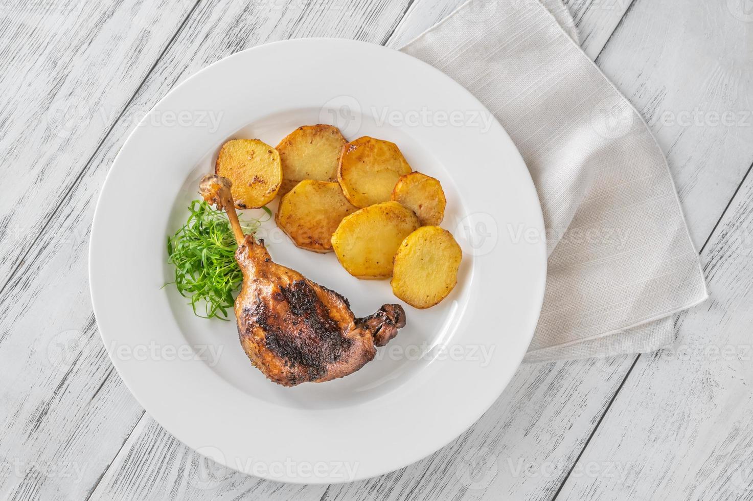 Duck Confit flat lay photo