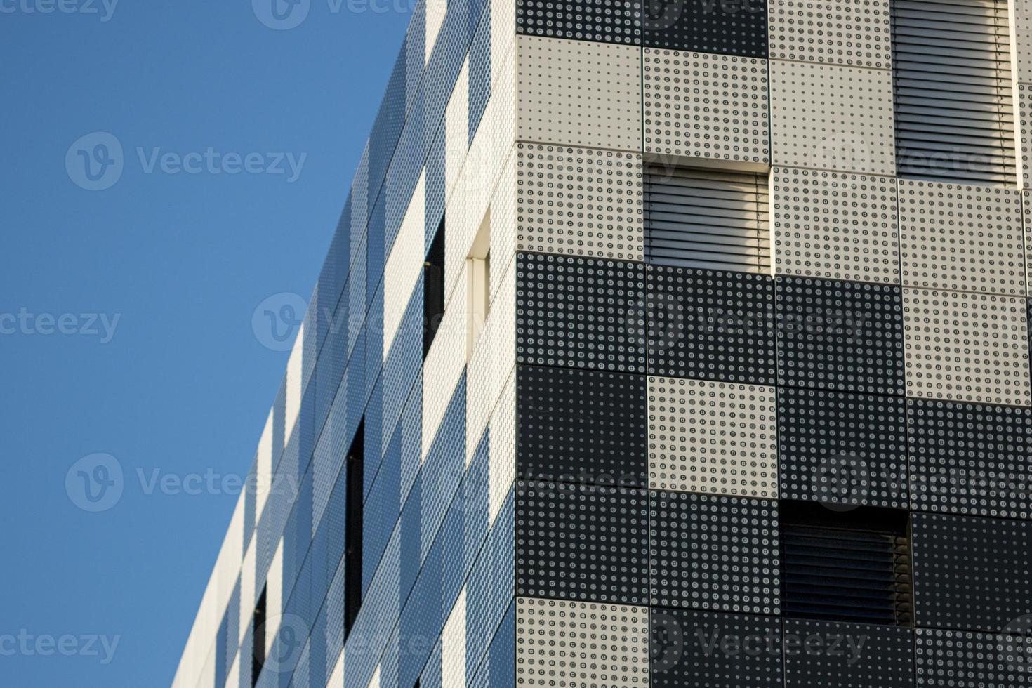 Modern building detail background with a design of squares. photo