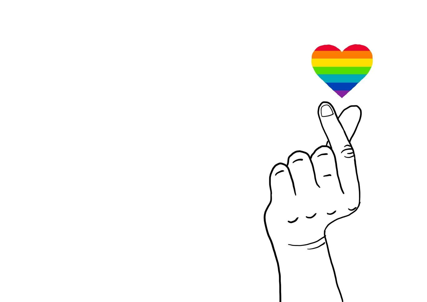 mini heart gesture to celebrate pride month. photo