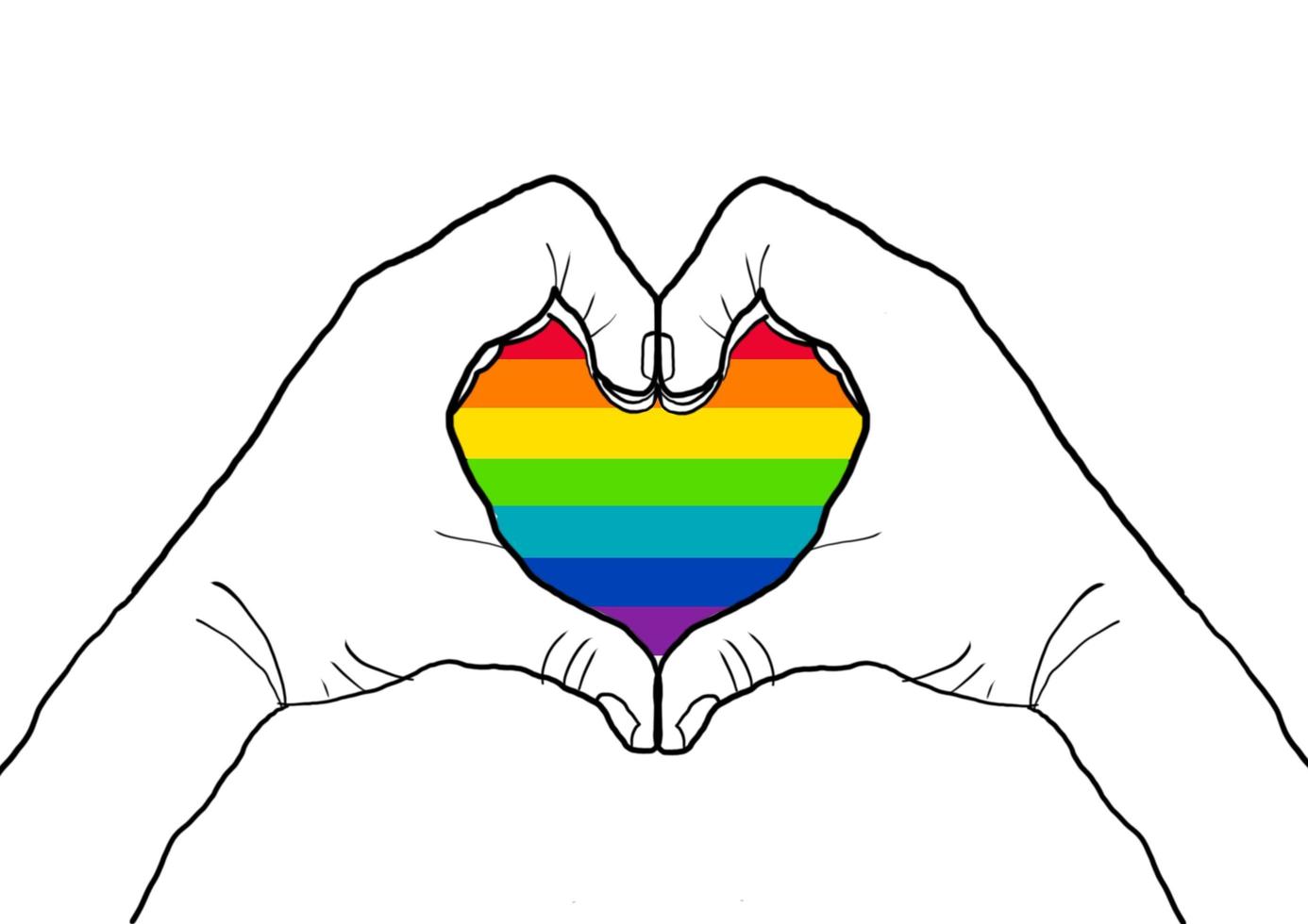 big heart gesture to celebrate pride month. photo