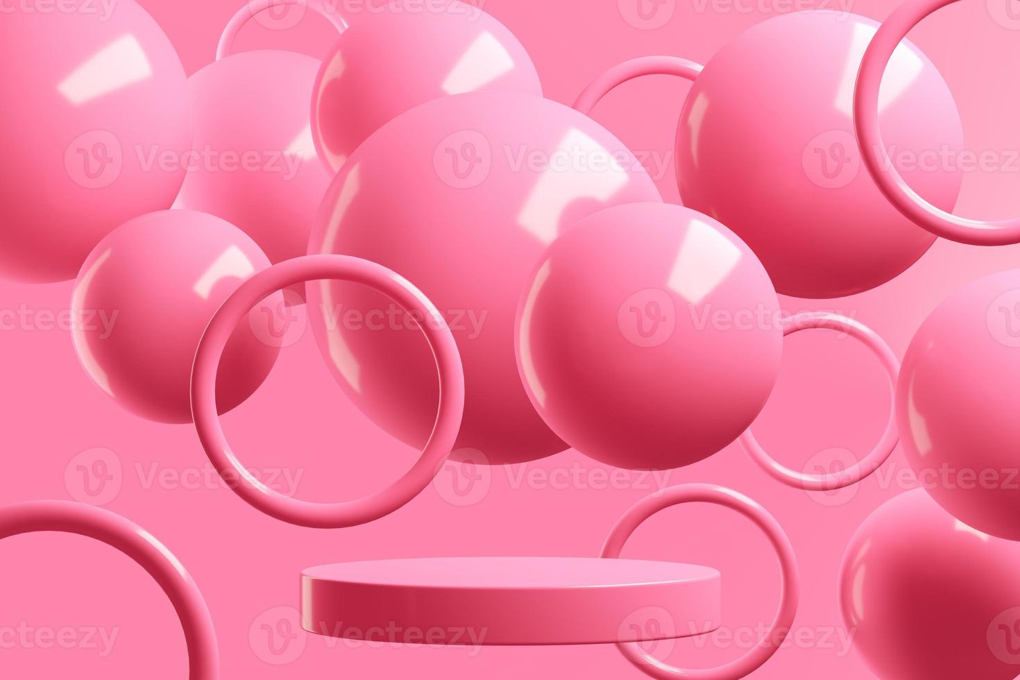 abstract mockup circular base in geometry pink scene backdrop for product or item presentation. photo