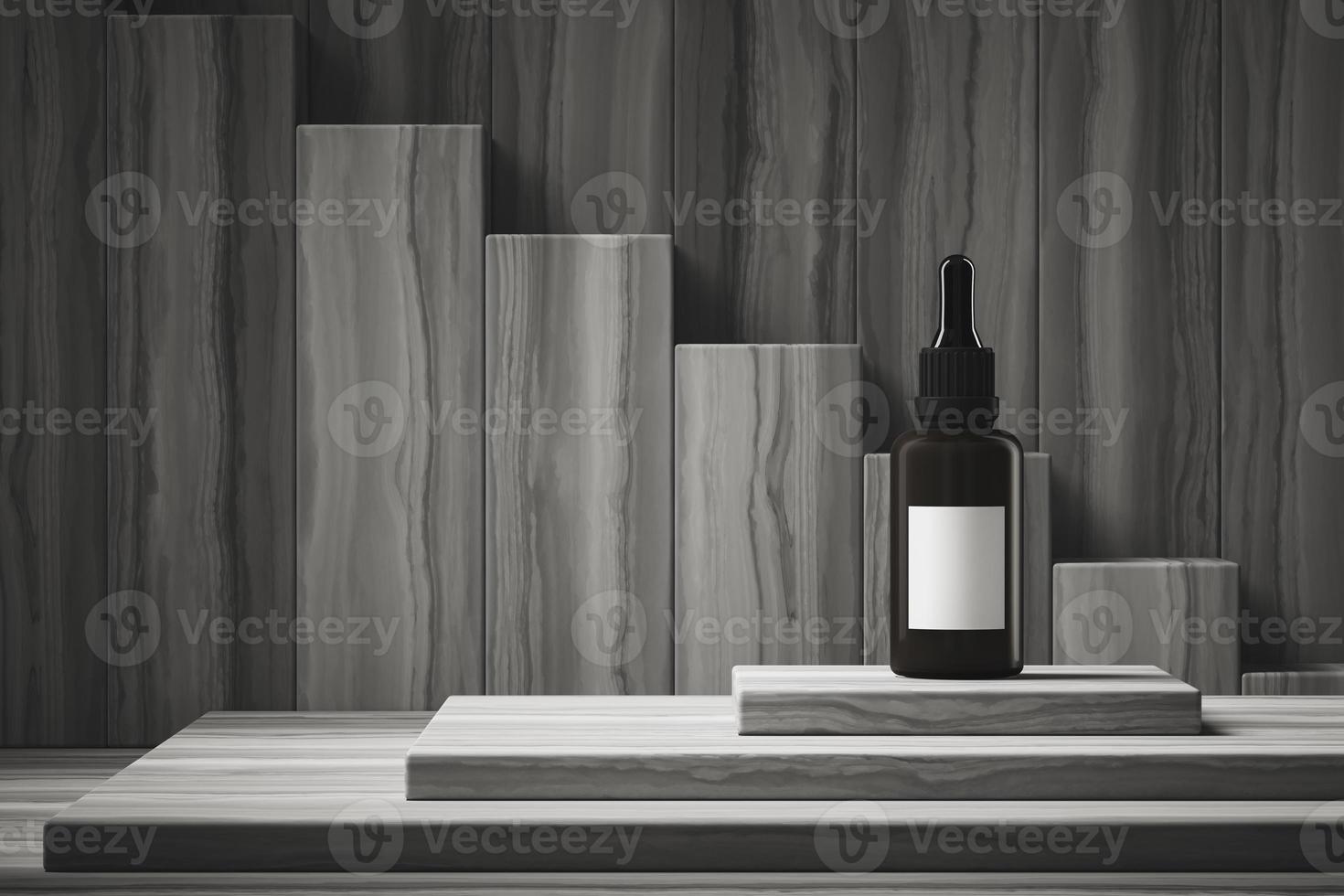 cosmetic bottle in the marble scene, minimal cosmetic background for product presentation photo