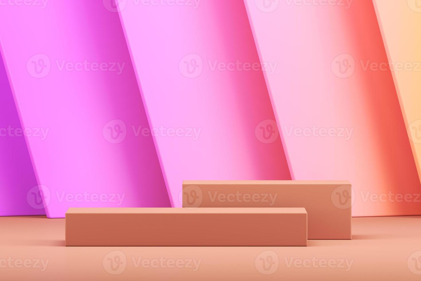 Abstract background for product presentation or branding, Beige platform on gradient color background. 3d rendering photo