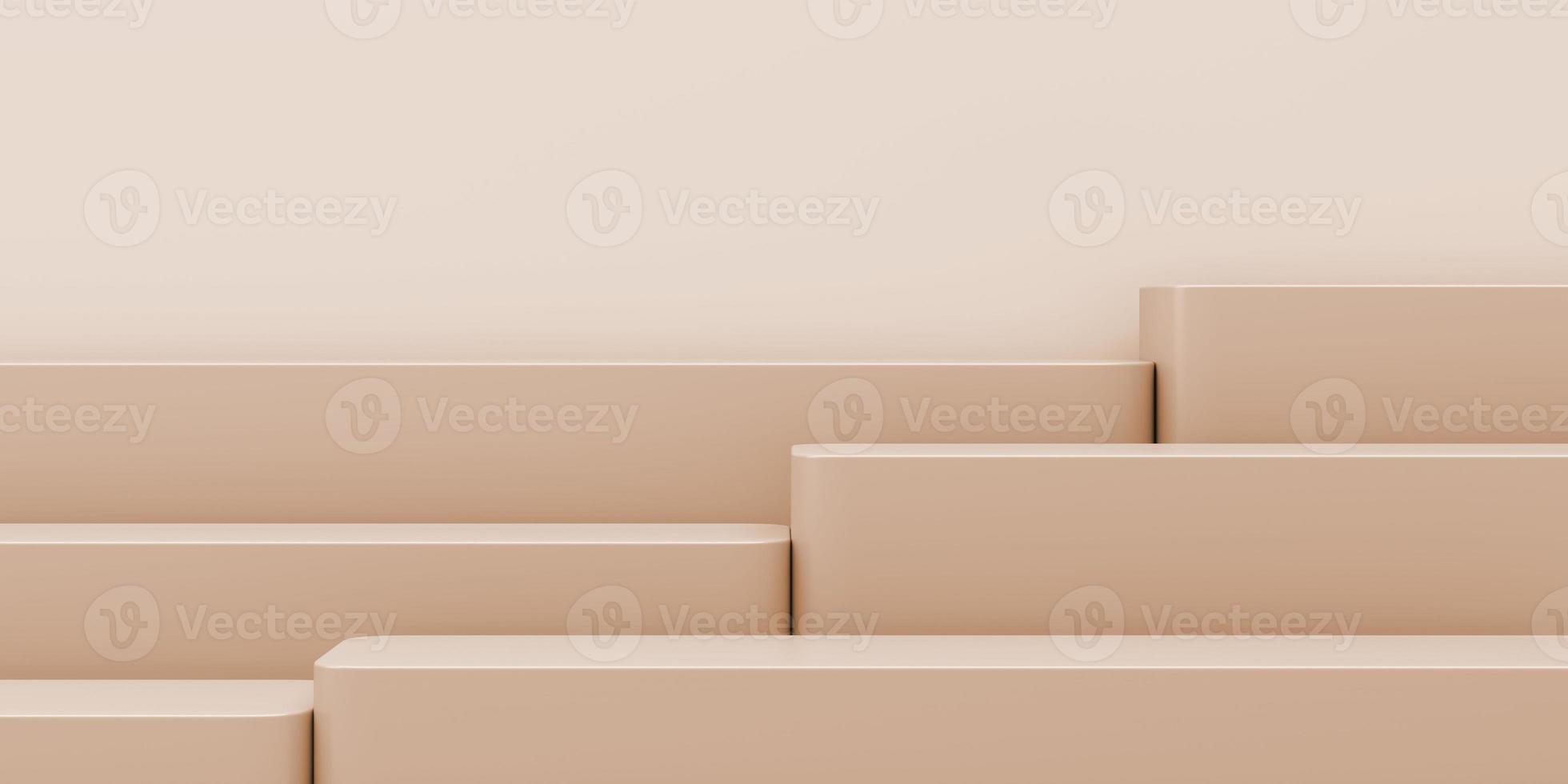 Minimalist mockup background for product presentation, a platform stacked up, pastel color style. 3d rendering photo