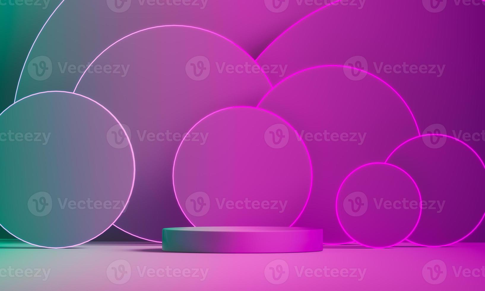 The circle gradation bedding set amid many gradient circle background, Abstract mockup scene for banding and product presentation. photo