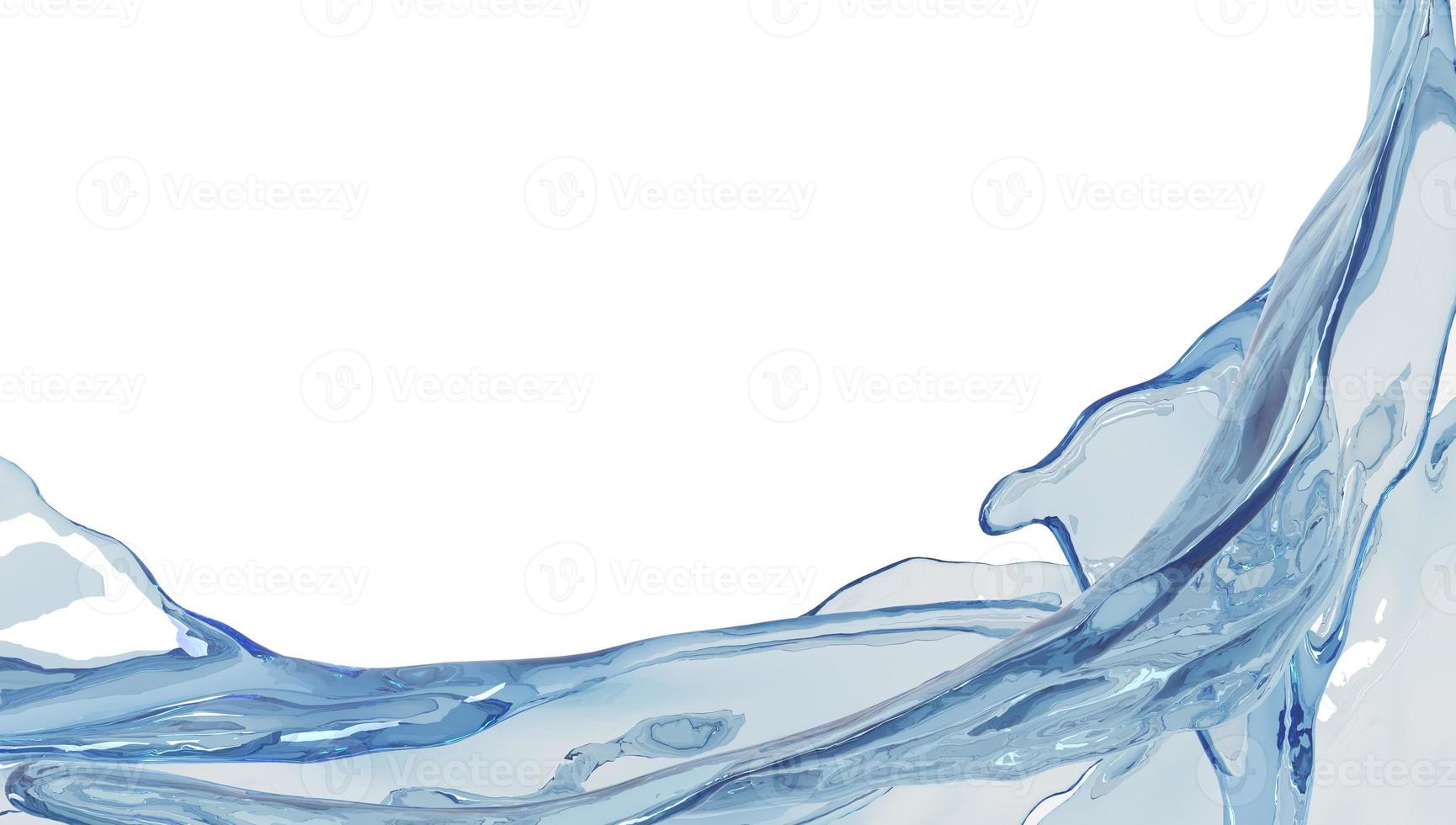 water splash isolated on white background,beautiful splashes a clean water, 3d rendering photo