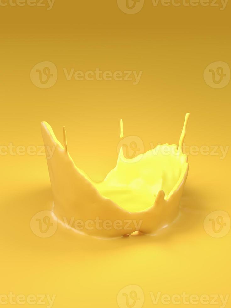 Liquid cheese splash, abstract mockup background for presentation. 3d rendering. photo