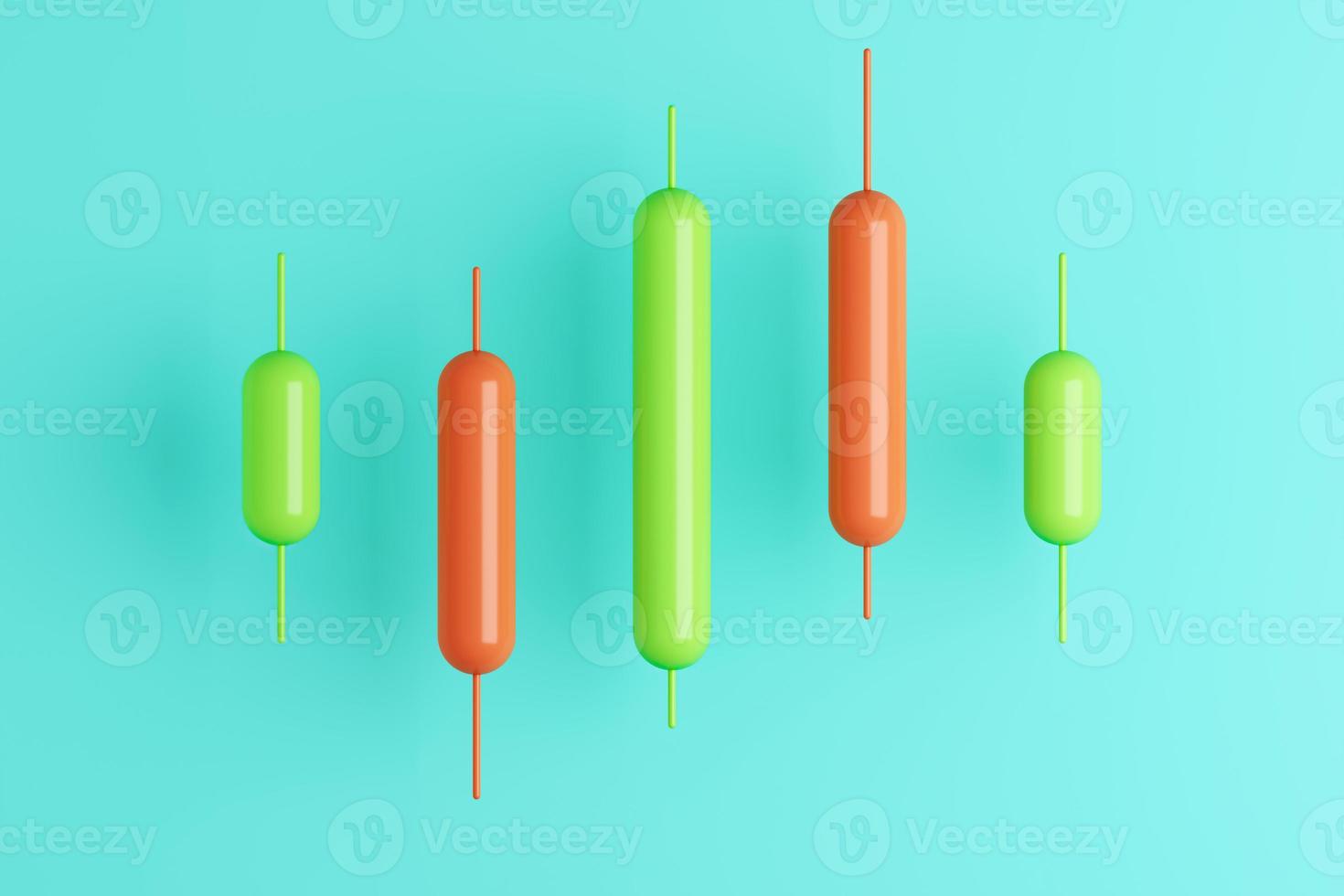 minimal background for investment, candlestick chart for trading view. 3d rendering photo