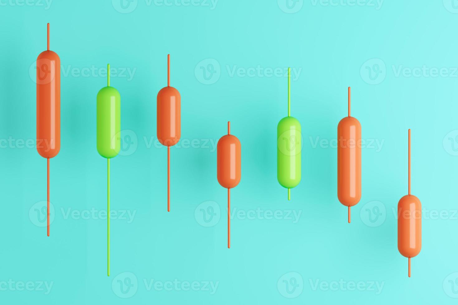 minimal background for investment, sideways candlestick chart for trading view. 3d rendering photo