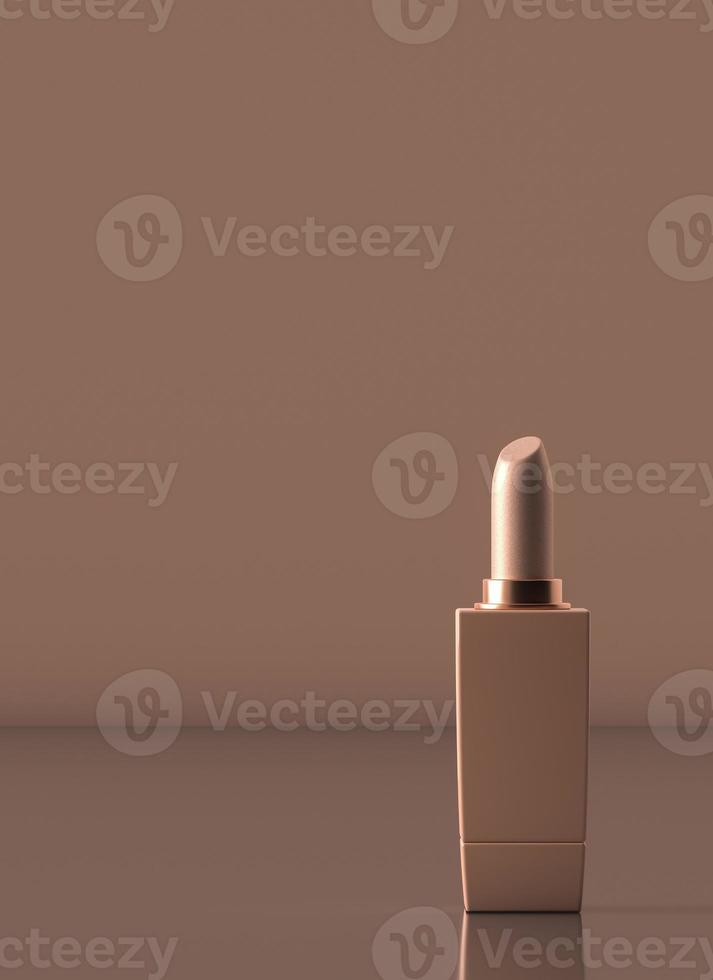 cream lipstick in the same color scene, minimal cosmetic background for ads branding and product presentation. photo