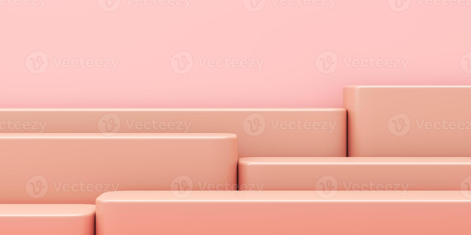 Minimalist mockup background for product presentation, a platform stacked up, pastel color style. 3d rendering photo