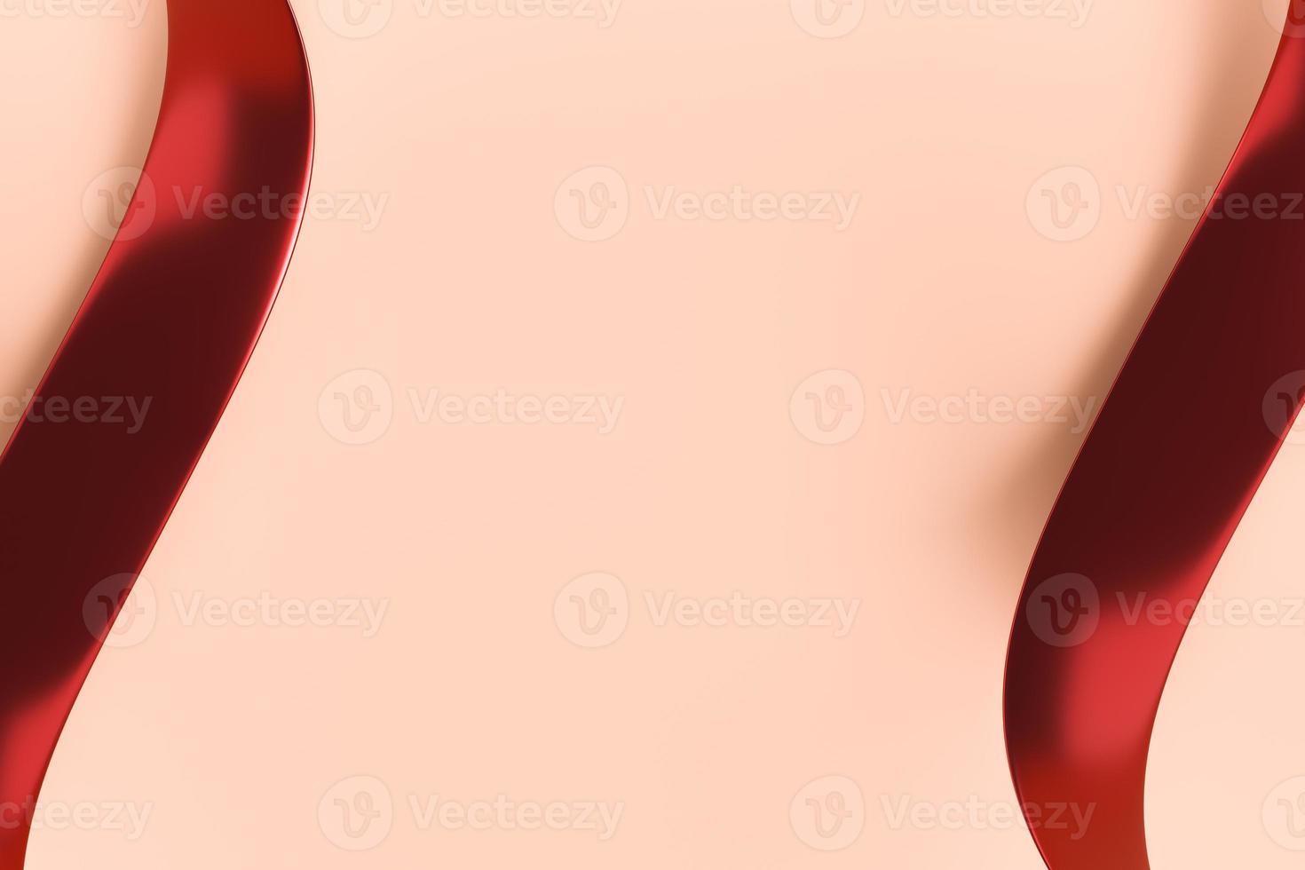 minimal red curve left and right side open space for editor, minimal background for ads branding or presentation. 3d rendering photo