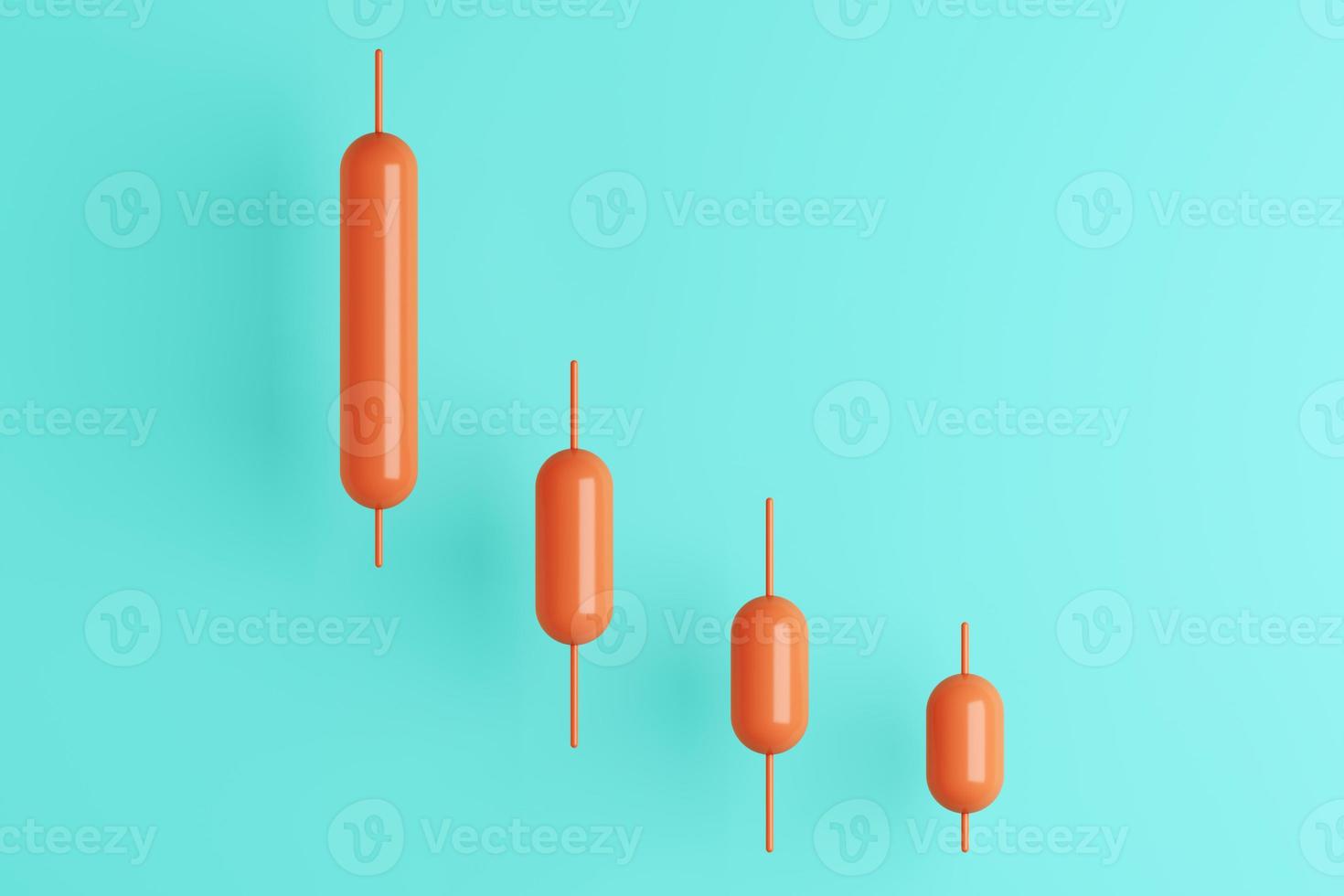 minimal background for investment, Downtrend candlestick chart for trading view. 3d rendering photo