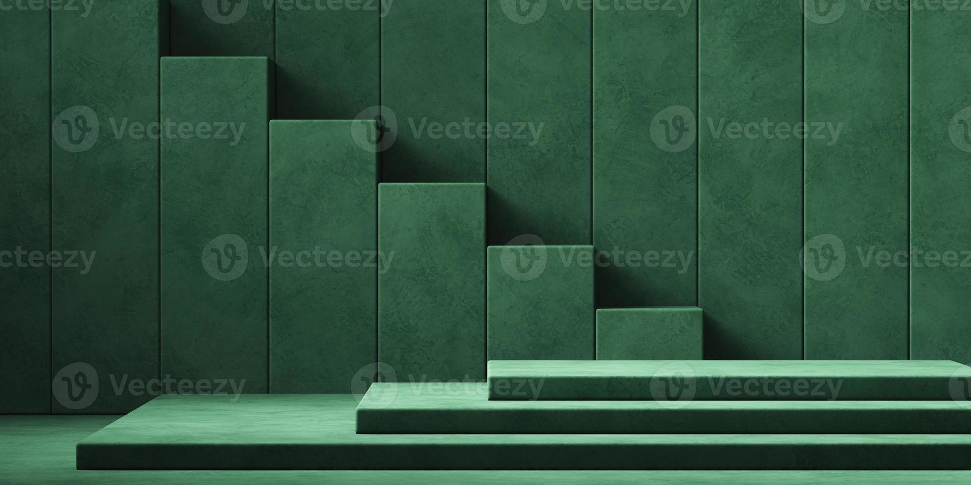 minimal mockup green backdrop step for product presentation photo