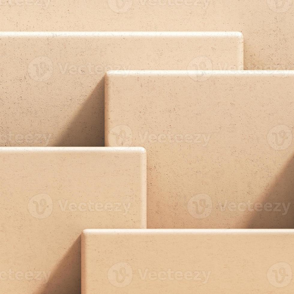 Minimalist mockup background for product presentation, a platform stacked up. 3d rendering photo