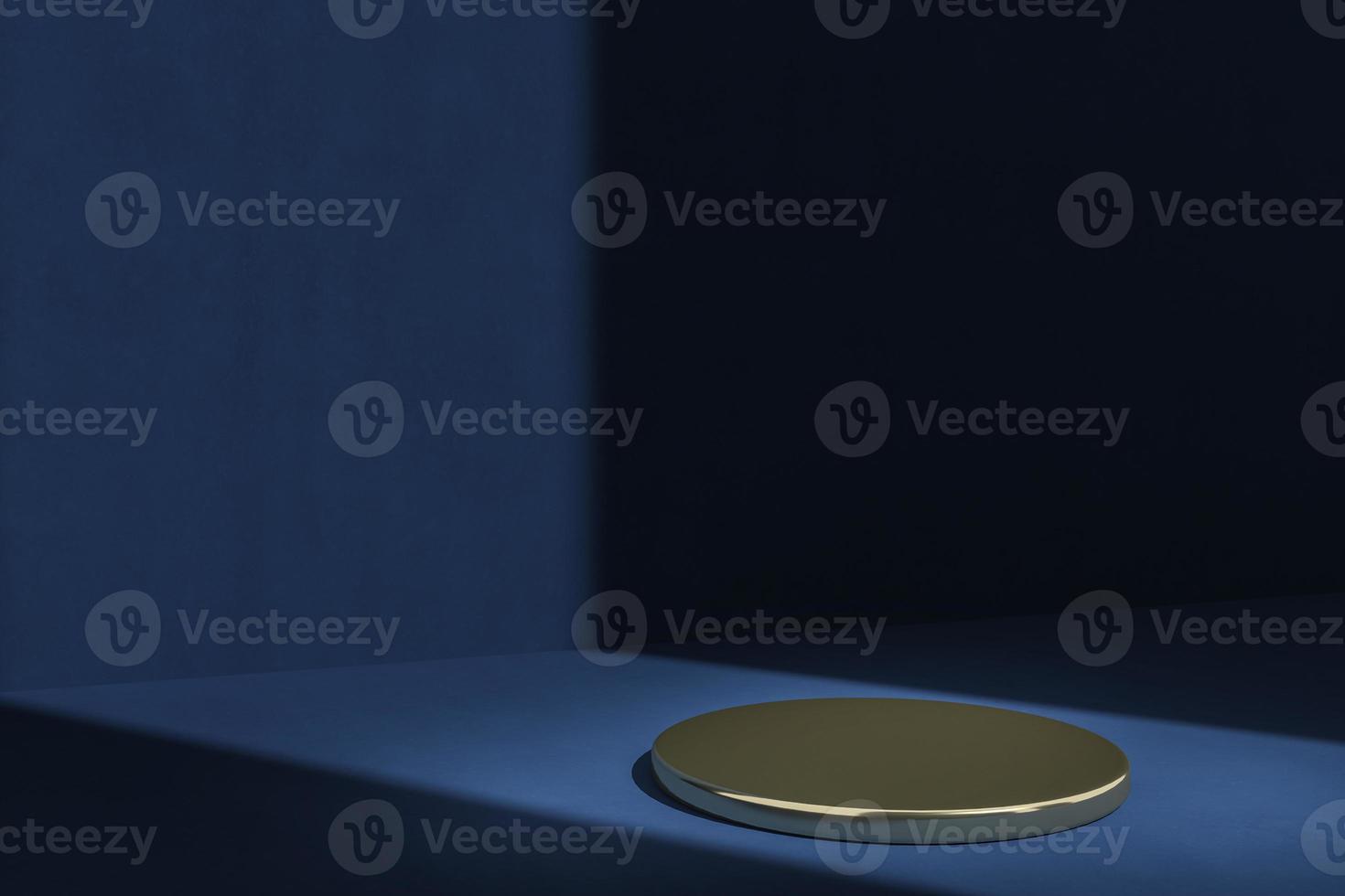 gold base in blue mockup studio, minimal mockup for product presentation, photo