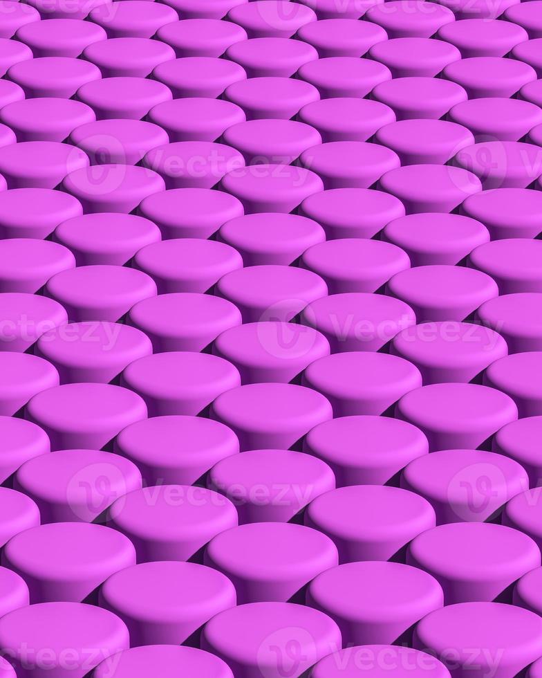 Rounded purple cylindrical objects repeating a pattern. abstract background. photo