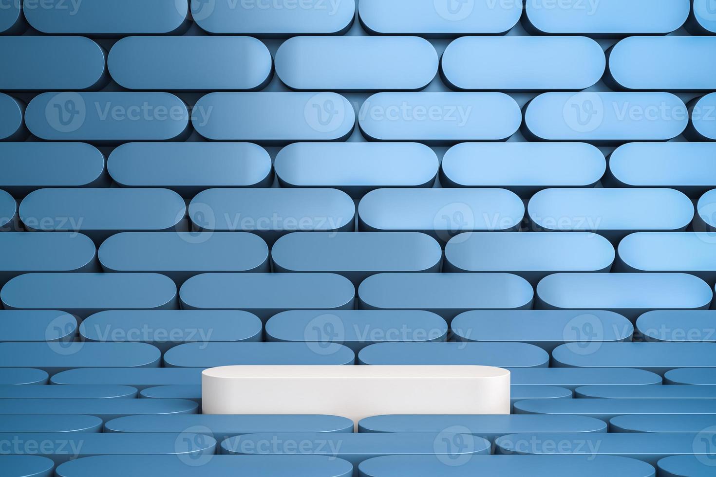 Abstract background for product presentation or branding, White platform on blur geometry pattern. 3d rendering photo