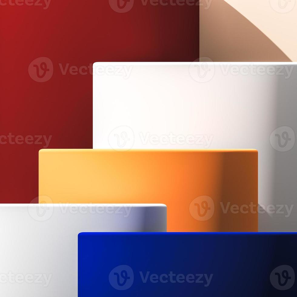 Abstract mockup background for product presentation, a platform stacked up. 3d rendering photo