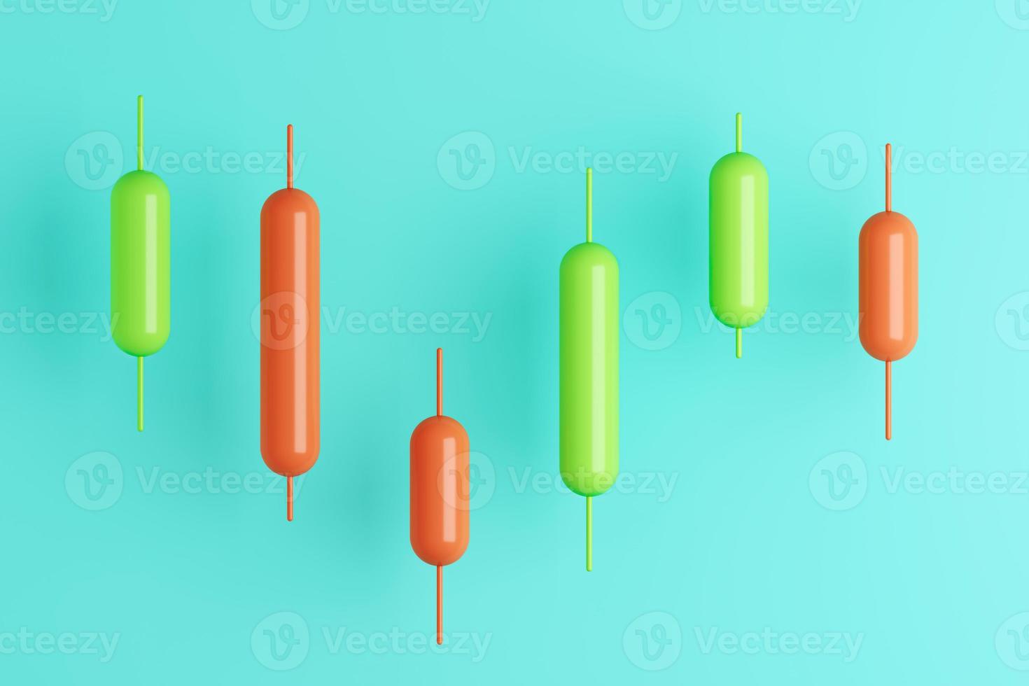 minimal background for investment, side way candlestick chart for trading view. 3d rendering photo