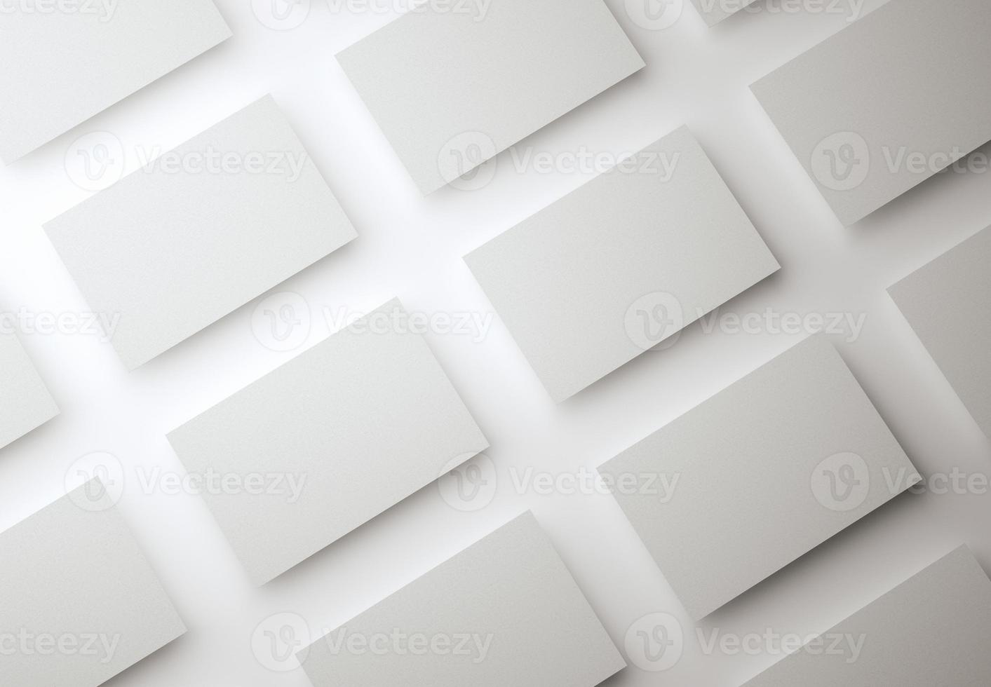 3d illustration. Blank white business cards design template on isolated background. Visiting card for business and personal use. photo