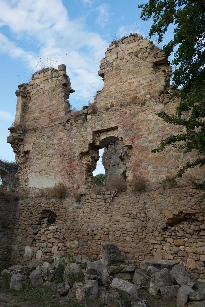 Beautiful ruins at Santa Maria de Rioseco old convent. Burgos, Merindades, Spain photo