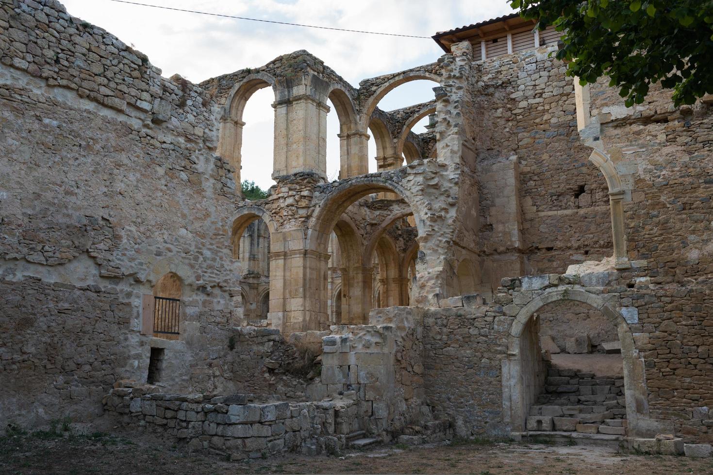 Romantic ruins of ancient convent of Santa Maria de Rioseco, Burgos, Merindades, Spain photo