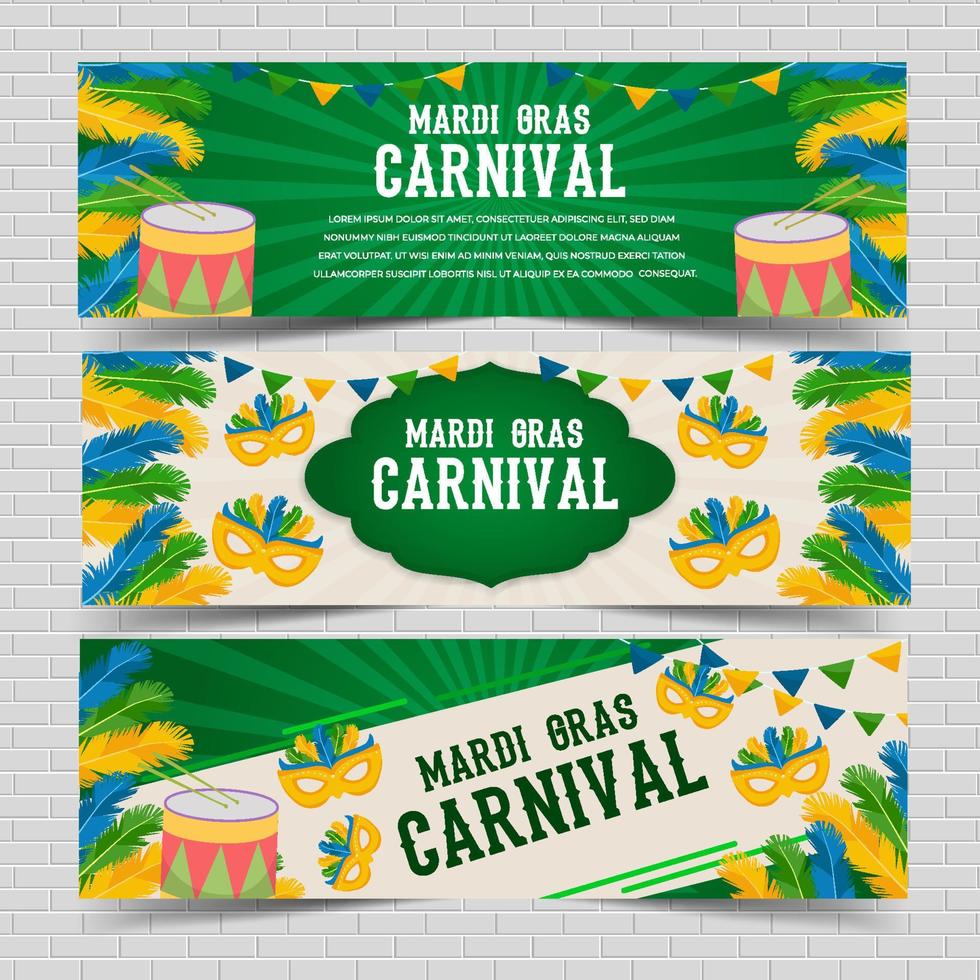 bandera del carnaval mardi gras vector