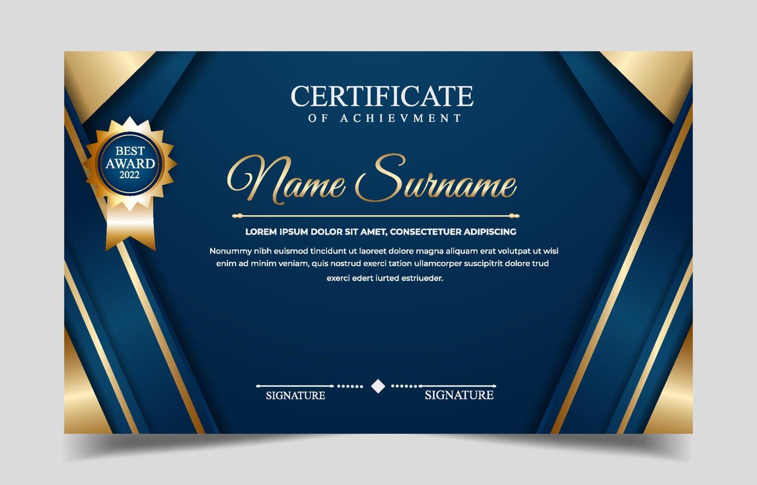 Luxury Modern Certificate Template Design vector