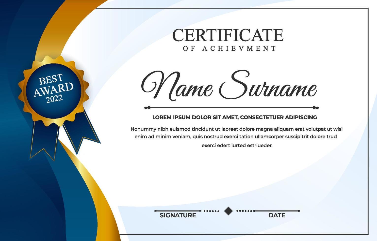 Luxury Certificate Template vector